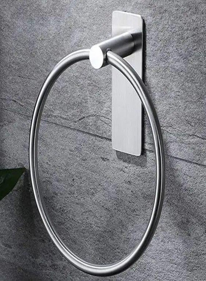 OSLEN Self Adhesive Towel Ring for Bathroom Stainless Steel Adhesive Hand Towel Holder No Drilling Modern Hand Towel Hanger Stick on Wall Napkin Hanger for Bathroom Napkin Holder/Bathroom Accessories - Image 4